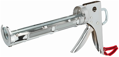 Пистолет д/герметика .полукорпусной, усиленный, хромированный, зубчатый шток (225) 14231 FIT