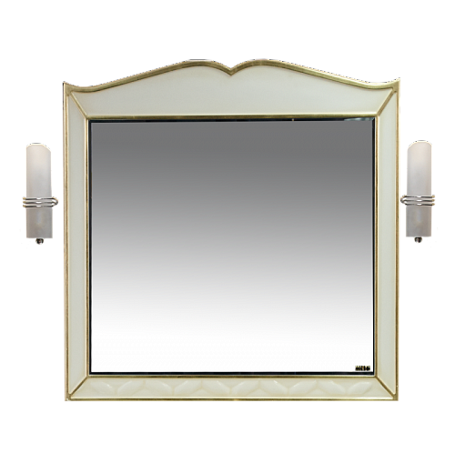 Анжелика - 80 Зеркало бежевое сусальное золото  со светильниками