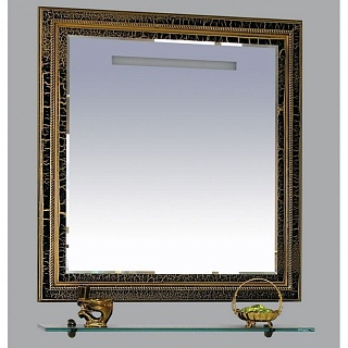 Fresko -105 Зеркало с пол. Краколет черный патина