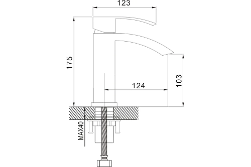 Смеситель д/раковины ROSE оружейная сталь R1501T