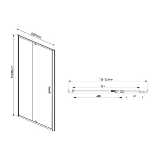 Дверь для душа Vincea Intra VDP-1I8090CL 800/900 распашная  хром,стекло прозрачное 