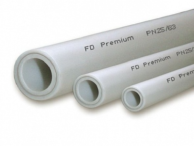 Труба  PN20 *75 арм. алюминием по серед. белый (12м) ФД-plast