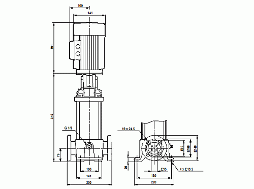 Насос CR 3-5 (0,37кВт, 3х400V) 96516652