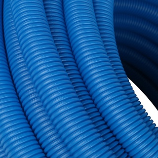 Труба гофрированная ПНД, цвет синий 25 для труб диаметром 16-22 мм  (SPG-0001-502520) STOUT