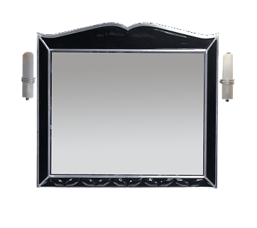 Анжелика - 100 Зеркало черное  сусальное серебро со светильниками