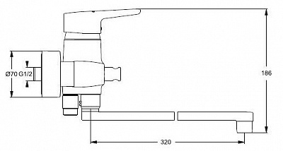 B9923AA Connect смеситель для ванны, излив 32 см