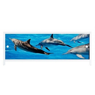 Экран д/ванны АРТ 1,68м (пласт.) Дельфины (МетаКам)
