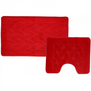 Набор ковриков (2 предмета) CROSS-LOOP черный 500х800, 500х400 мм,100% полиэстер (00852)