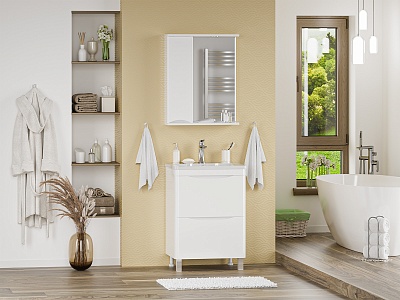 Комплект мебели 60 "Атлантик-60" напольная 2 ящ. глянцевая эмаль MISTY (ум.Аллегро-60)